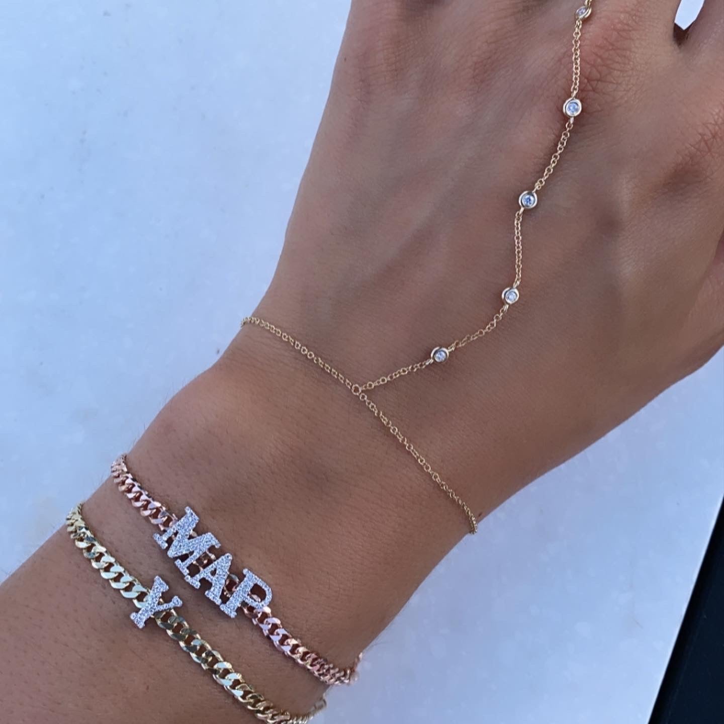 Sliding Initial Link Bracelet