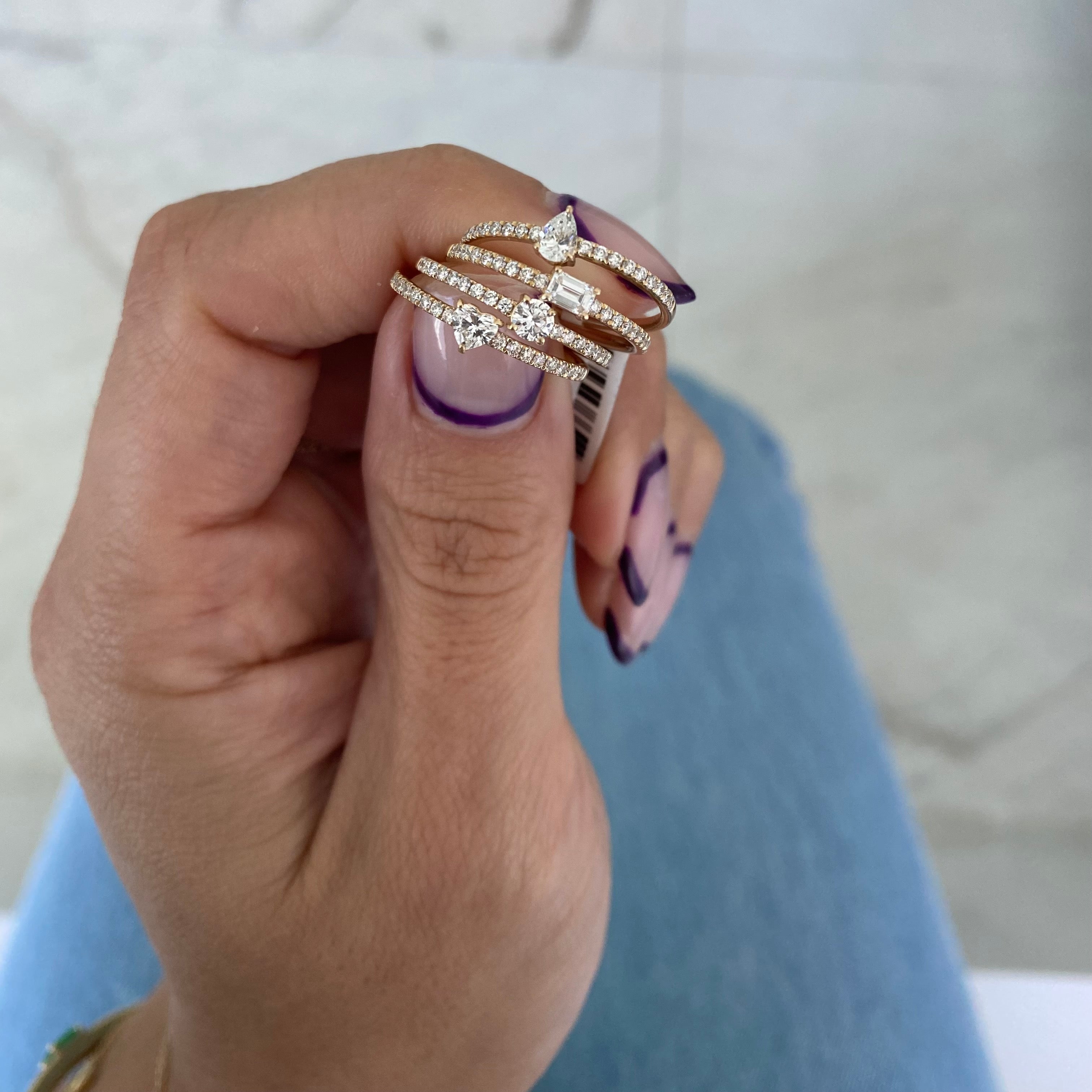 Fancy Cut + Pavé Band Ring