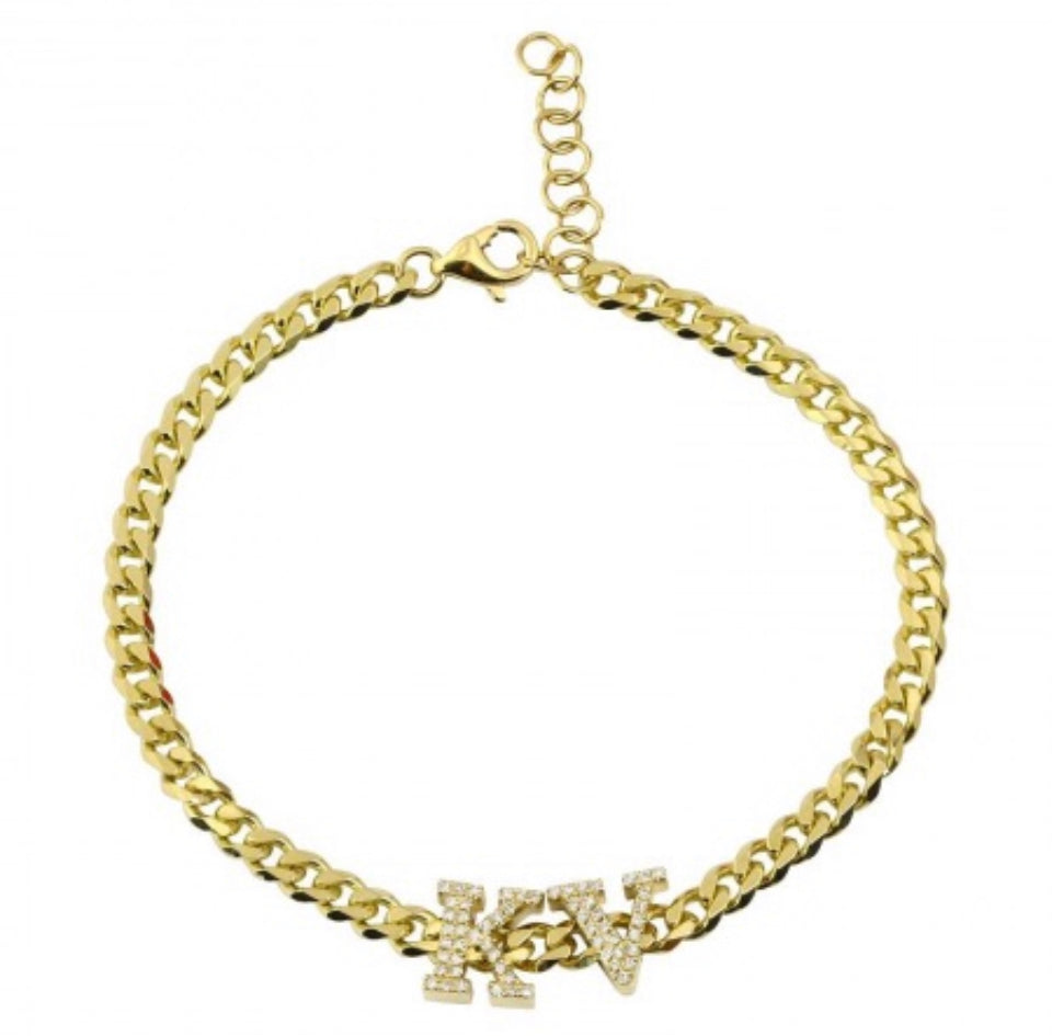 Sliding Initial Link Bracelet