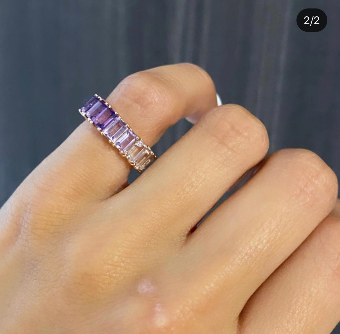 Amethyst Ombre Eternity Band