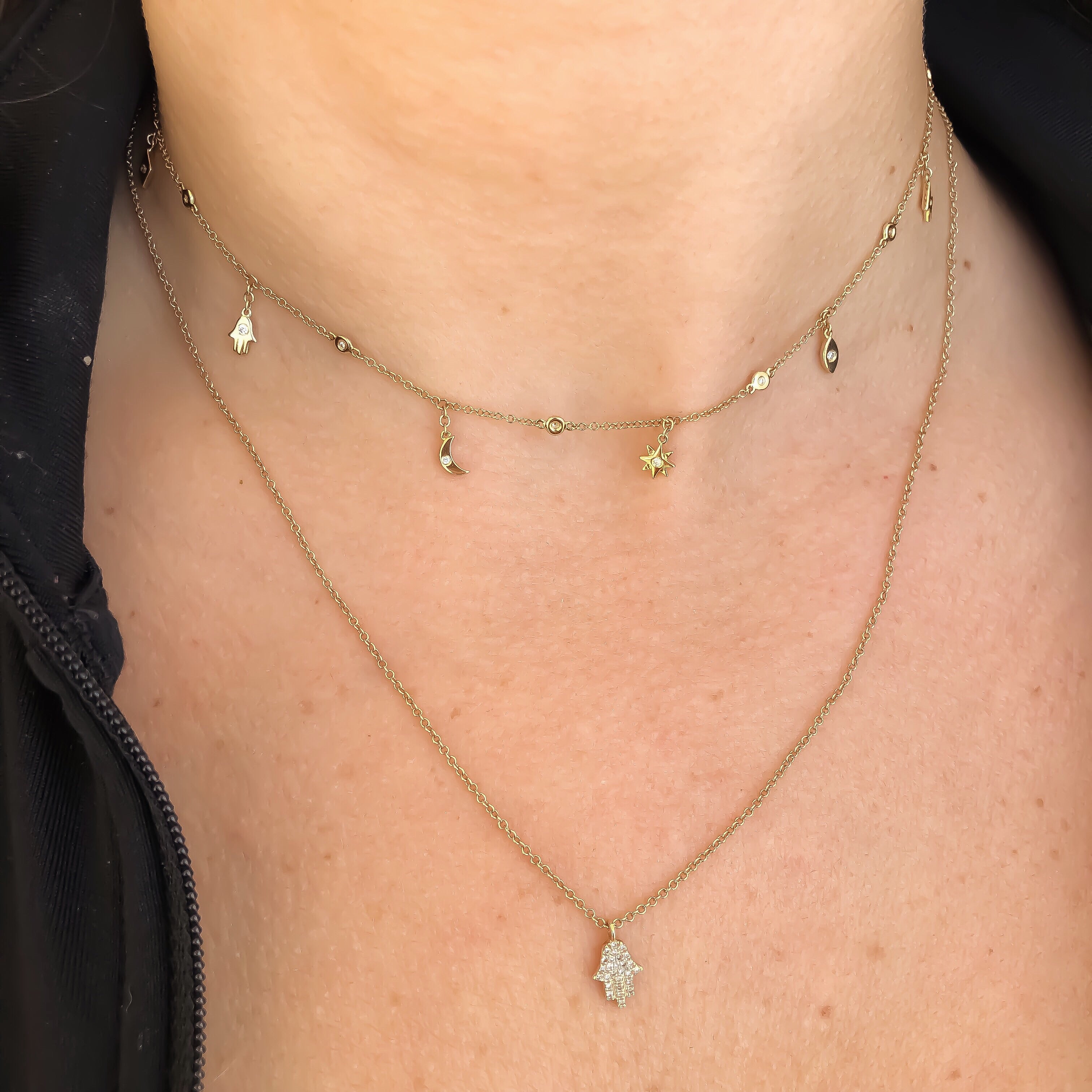 Micro Diamond Hamsa Necklace