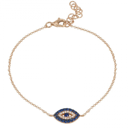 Sapphire Border Evil Eye Bracelet