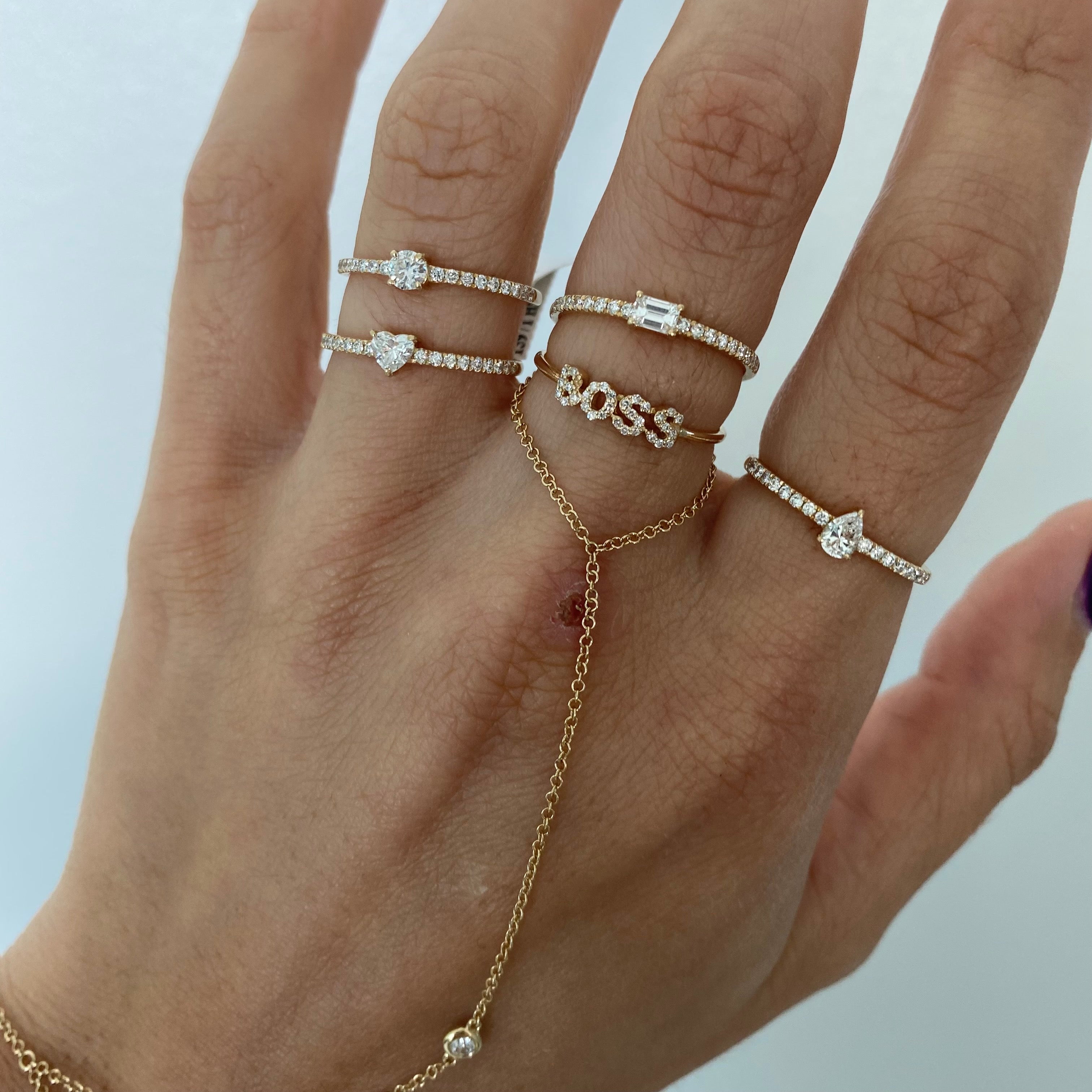 Fancy Cut + Pavé Band Ring