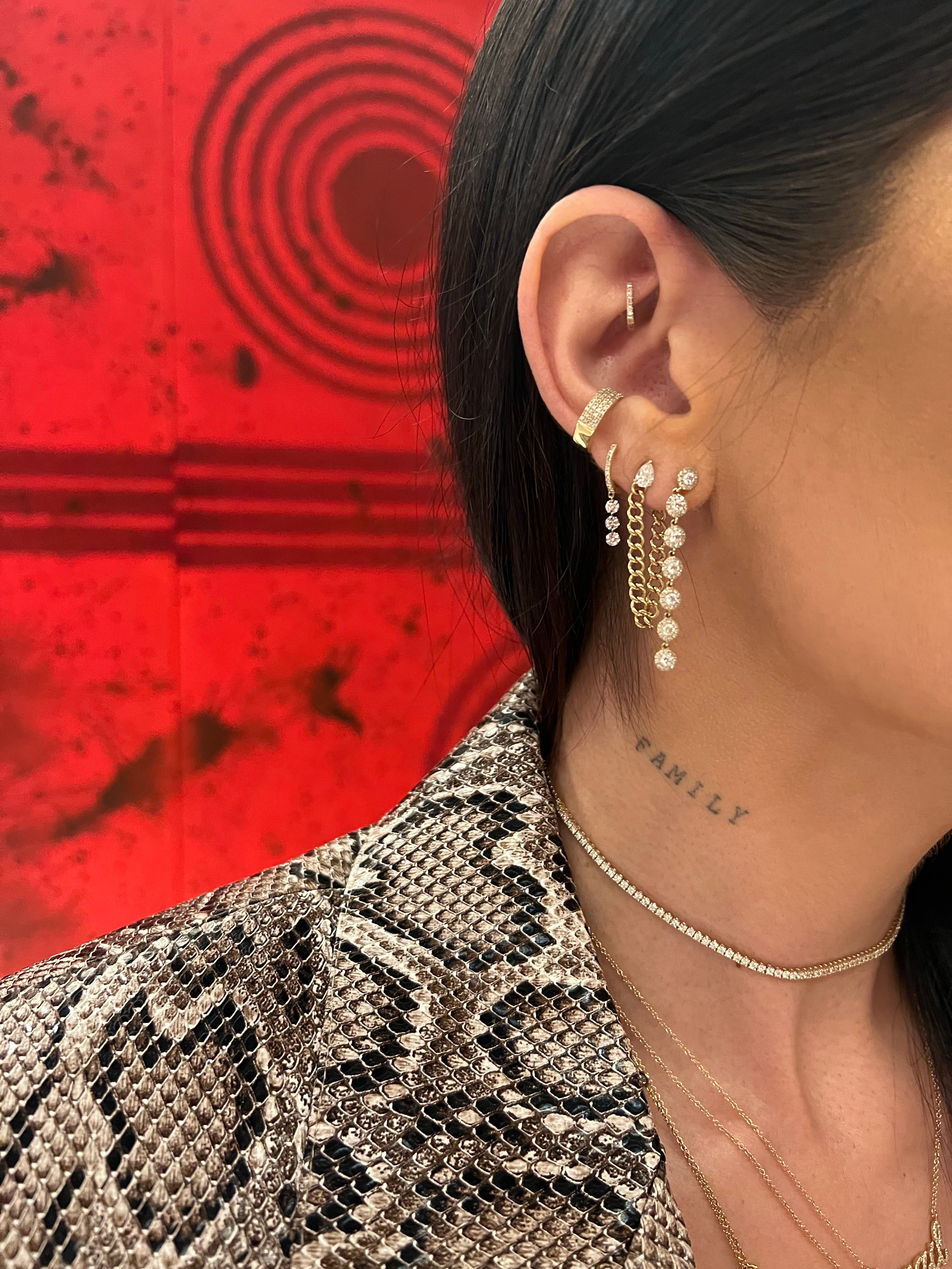 Circle Halo Drop Earrings