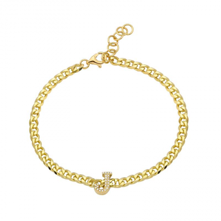 Sliding Initial Link Bracelet