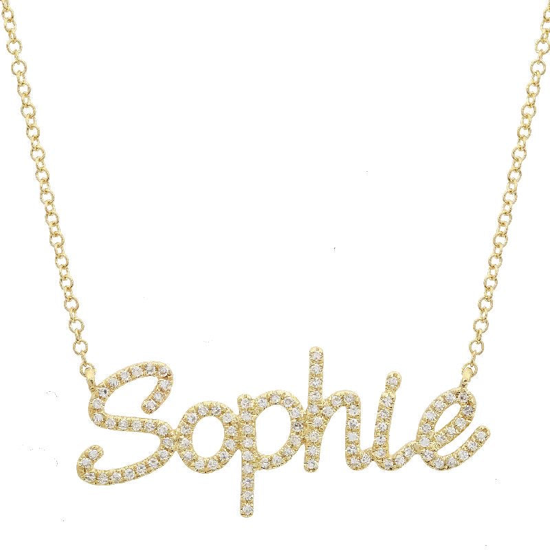 Pavé Script Necklace