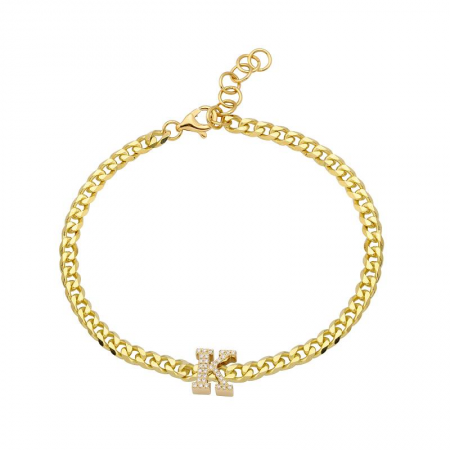 Sliding Initial Link Bracelet