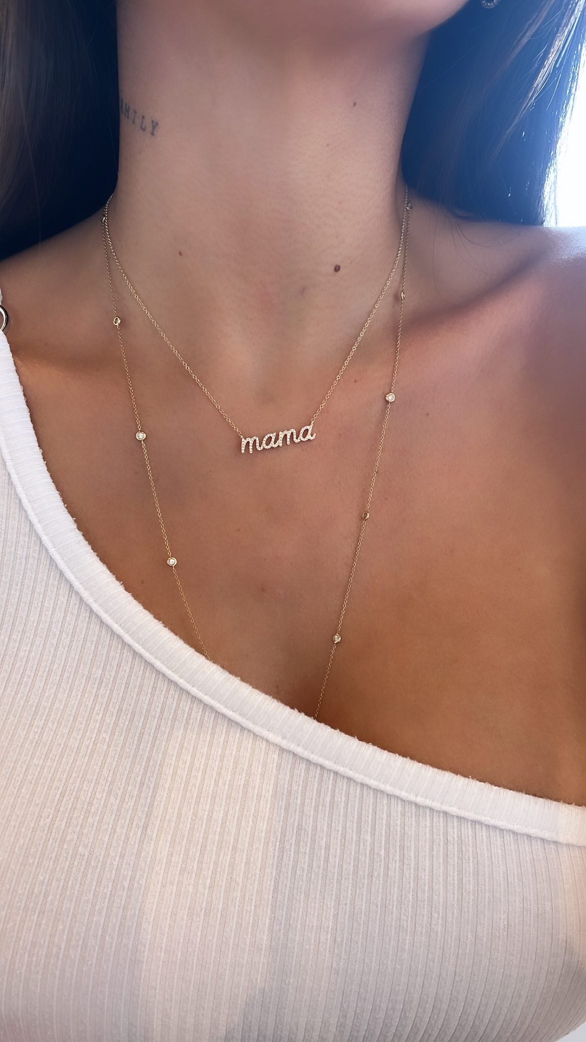 Mama Script Necklace
