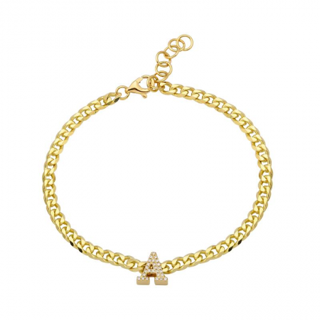 Sliding Initial Link Bracelet