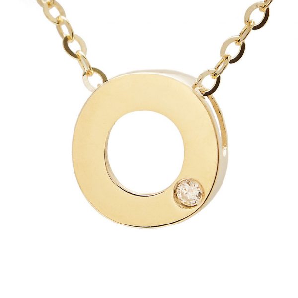 Diamond Accented Chunky Initial Necklace