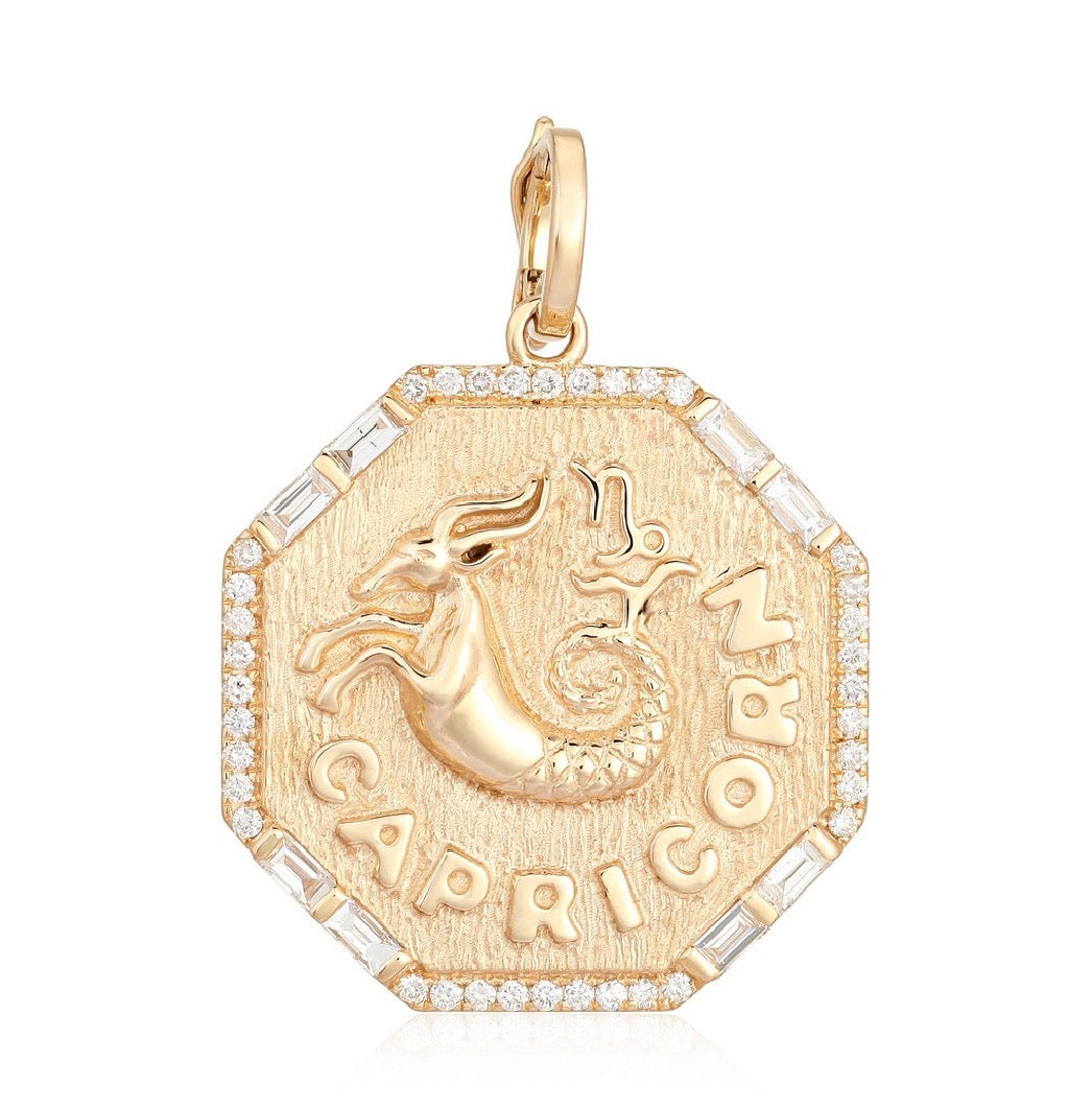 Octagon Zodiac Charm