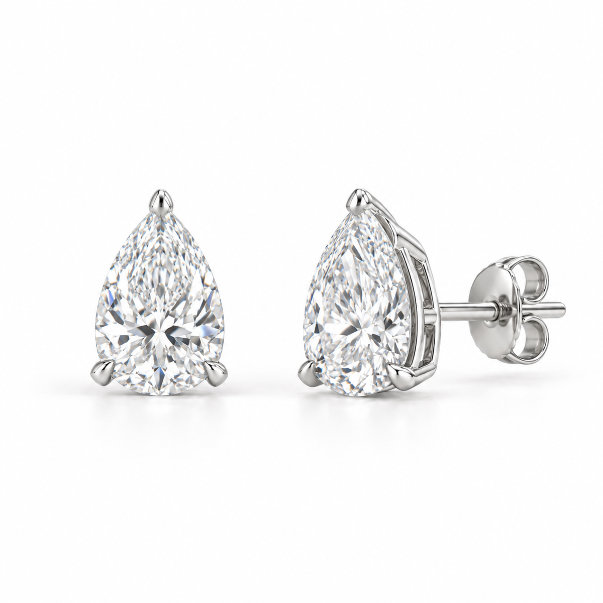 2ct Pear Studs