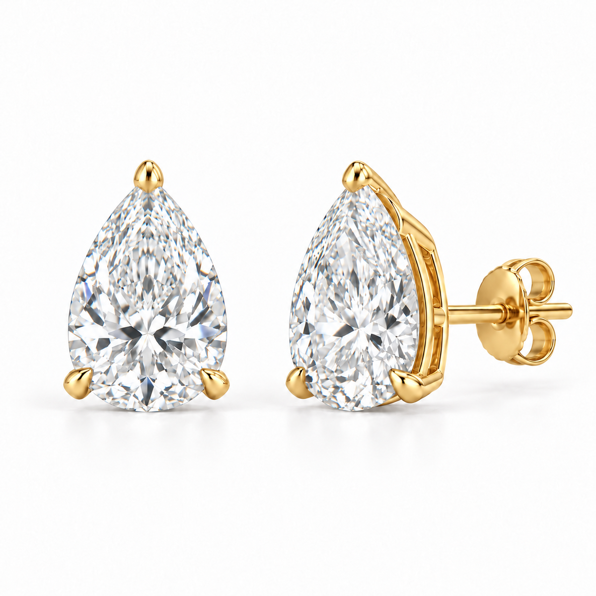 4ct Pear Studs