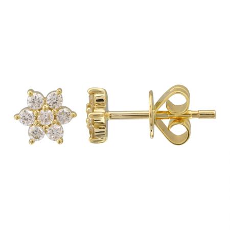 Diamond Flower Stud