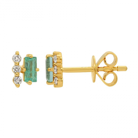 Emerald + Diamonds Stud