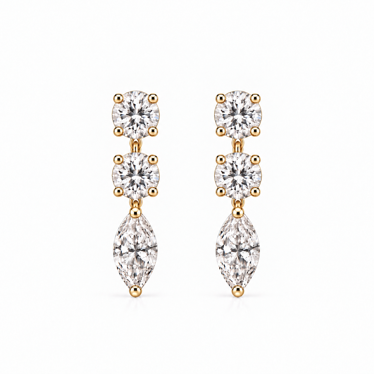 Grace Marquise Double Drop Stud
