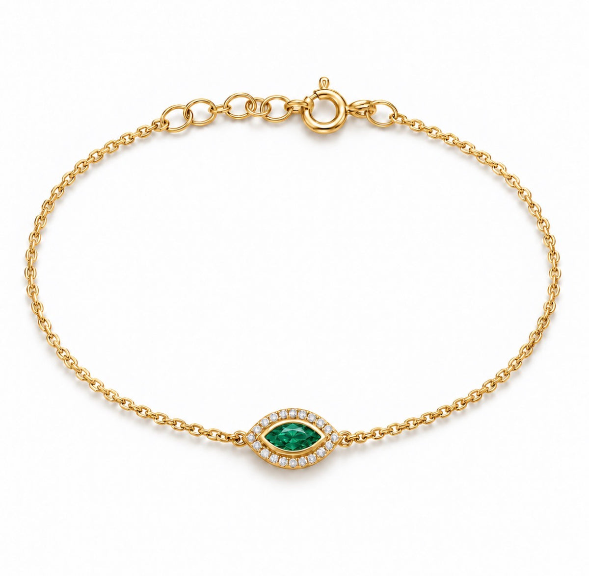 Gemstone Marquise Evil Eye Bracelet