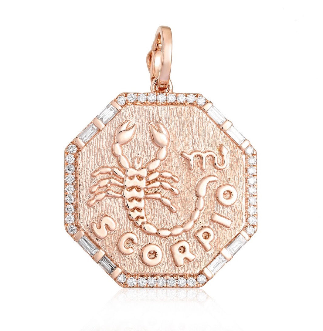 Octagon Zodiac Charm