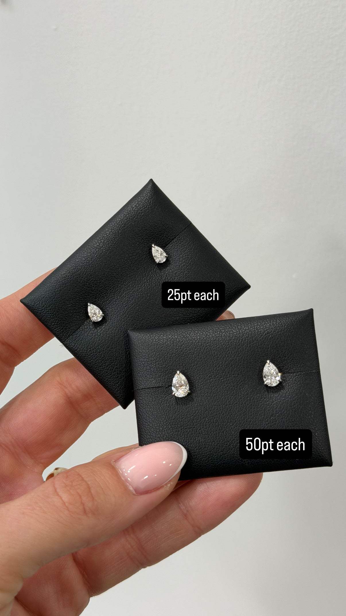 Lab Pear Diamond Studs