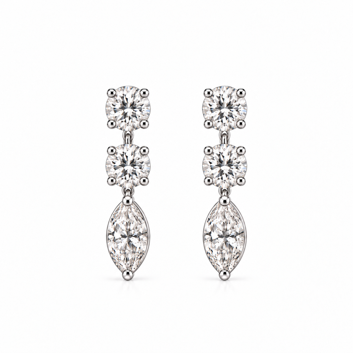 Grace Marquise Double Drop Stud