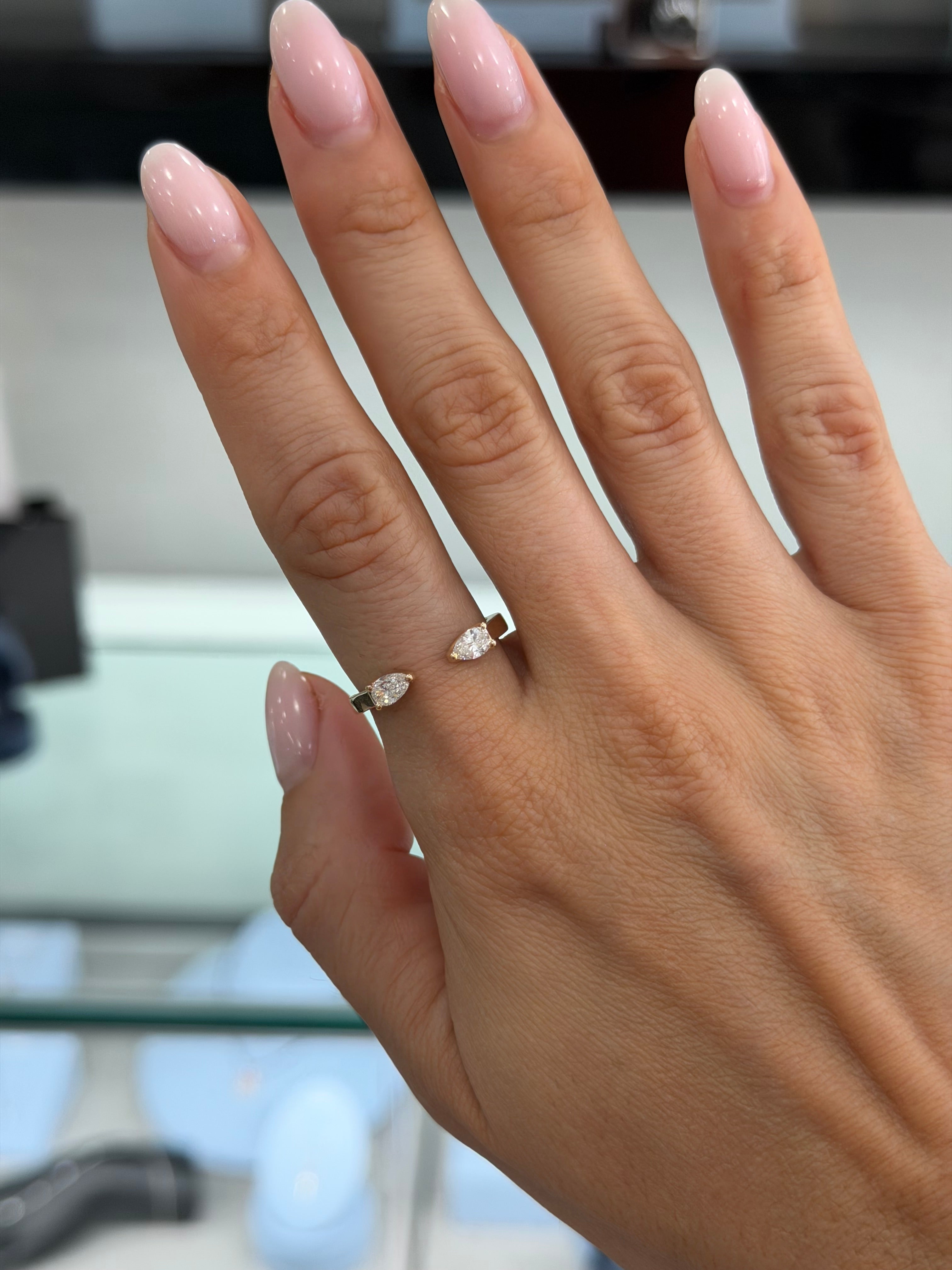 Open Double Pear Ring