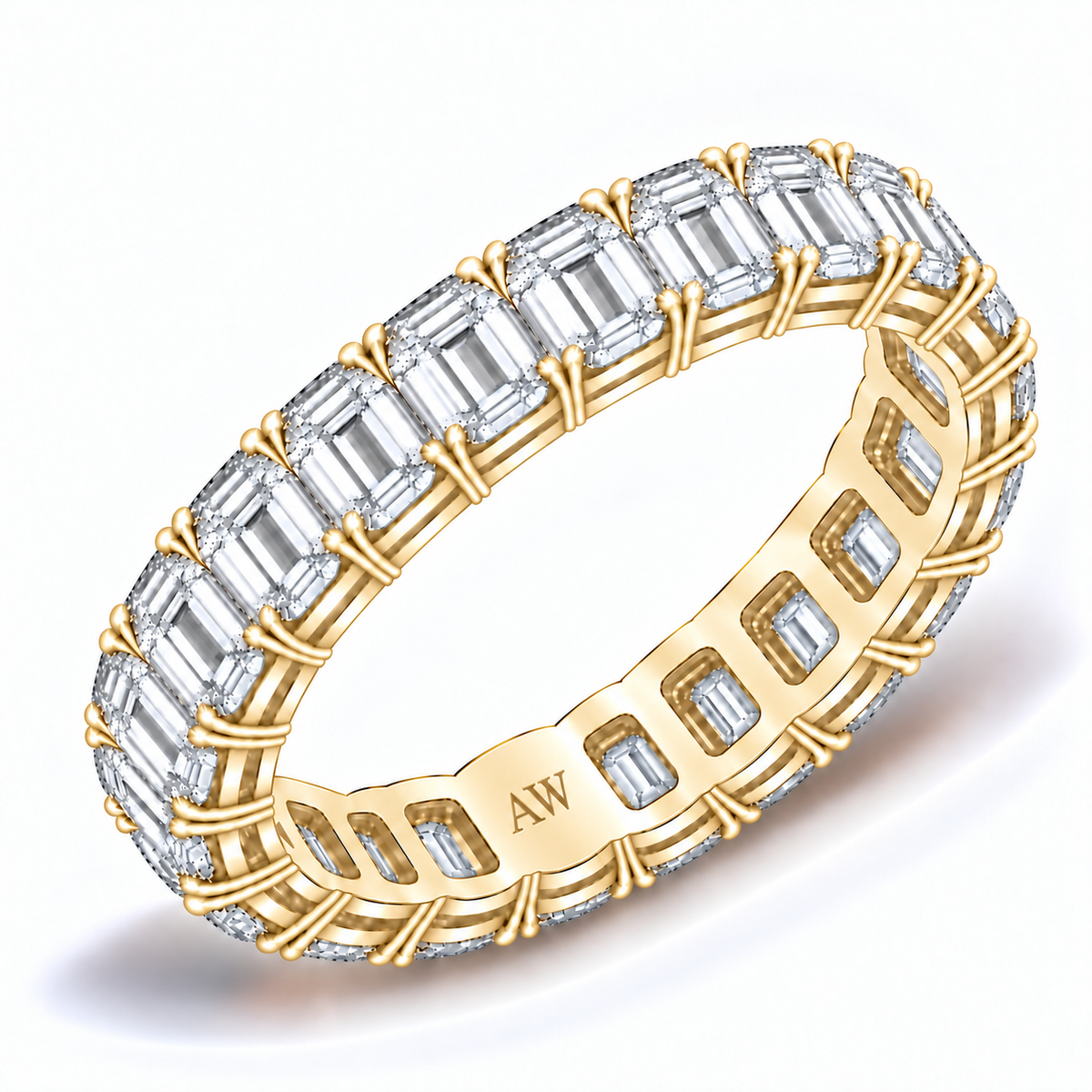 Medium Emerald Diamond Eternity Band