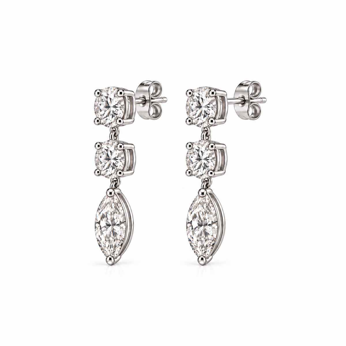 Grace Marquise Double Drop Stud