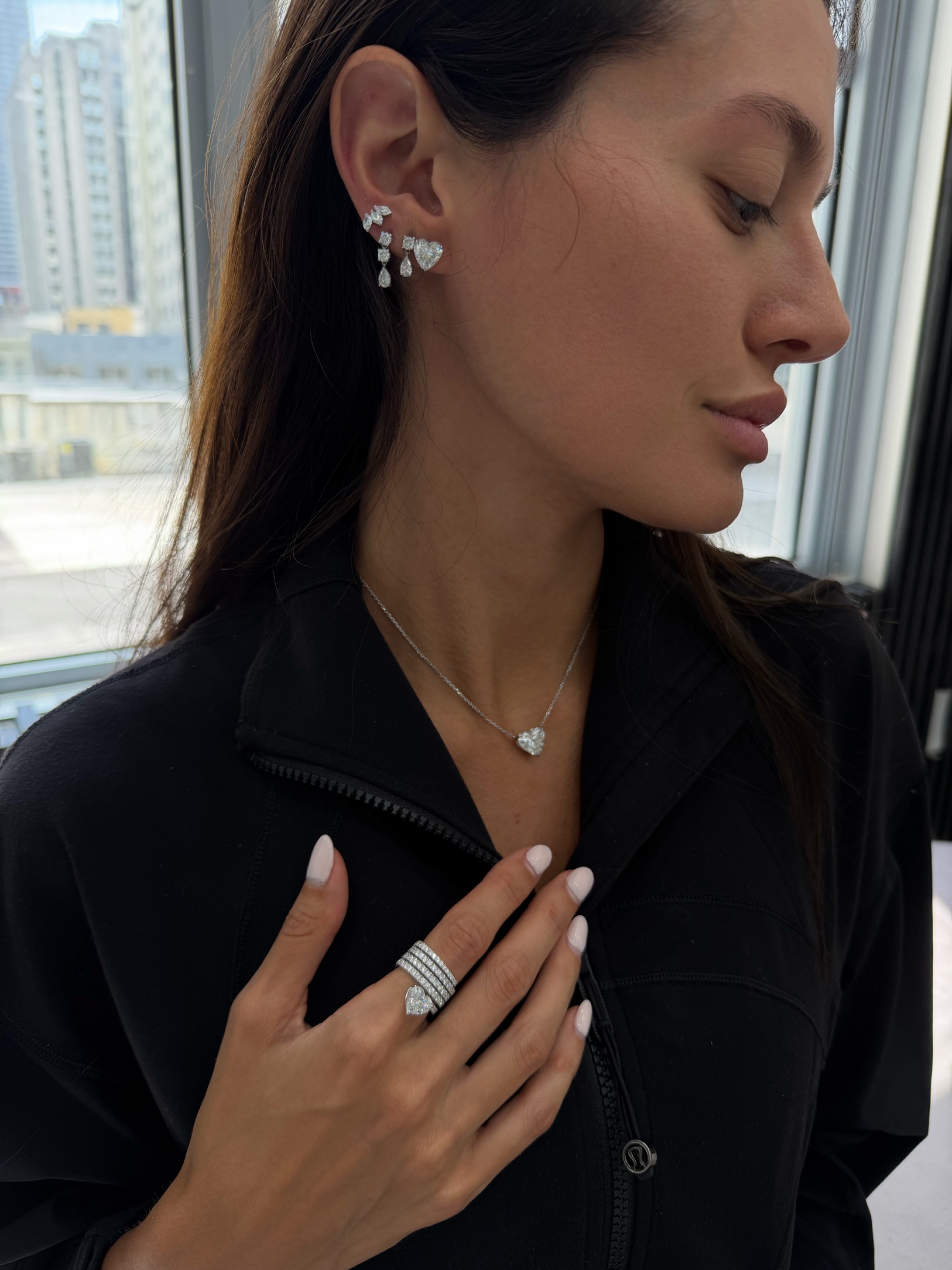 4ct Heart Studs