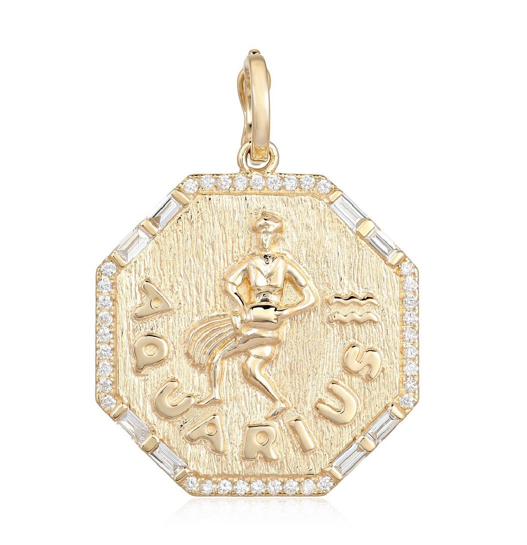 Octagon Zodiac Charm
