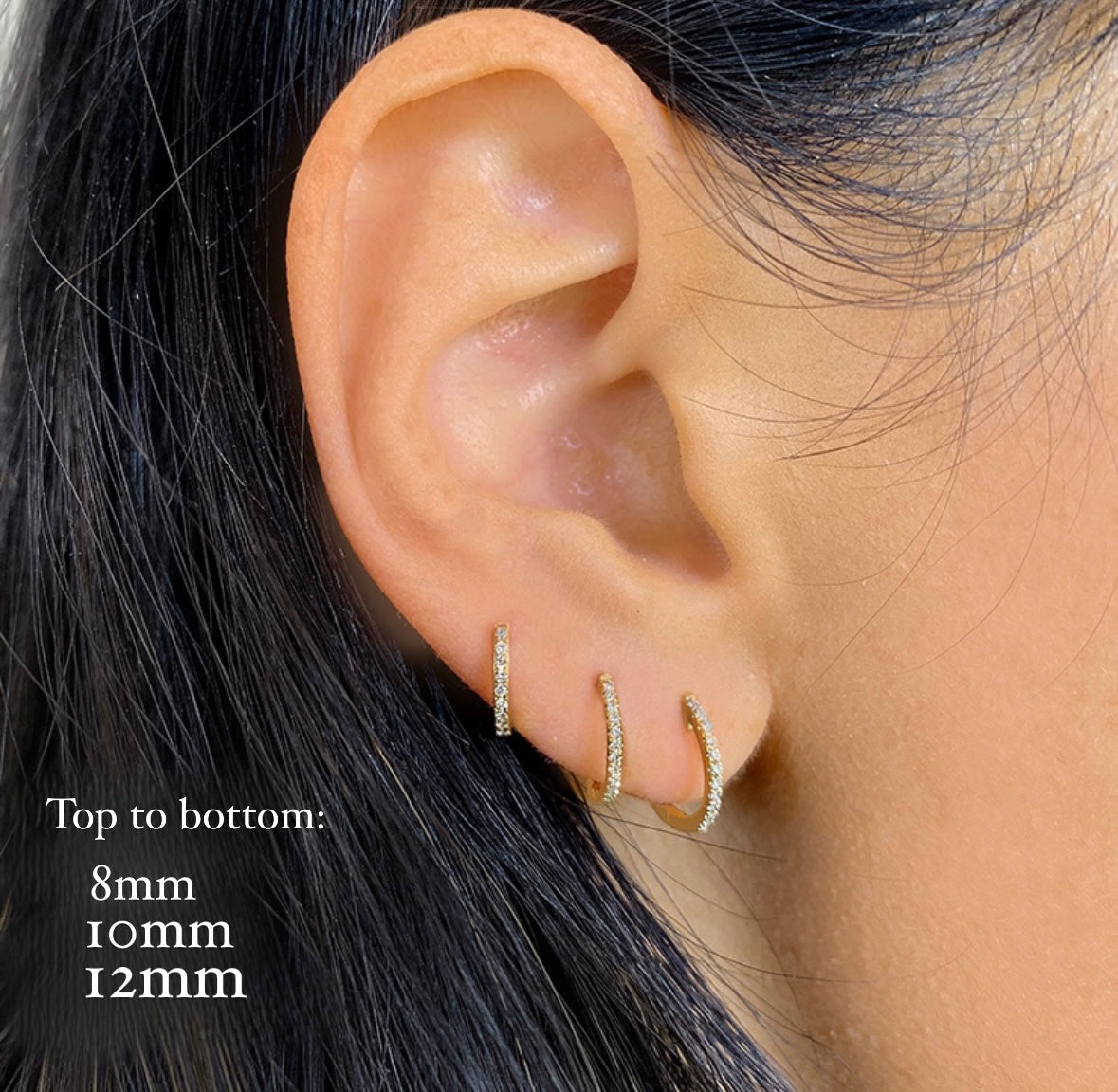 12mm Huggie Hoop Earrings