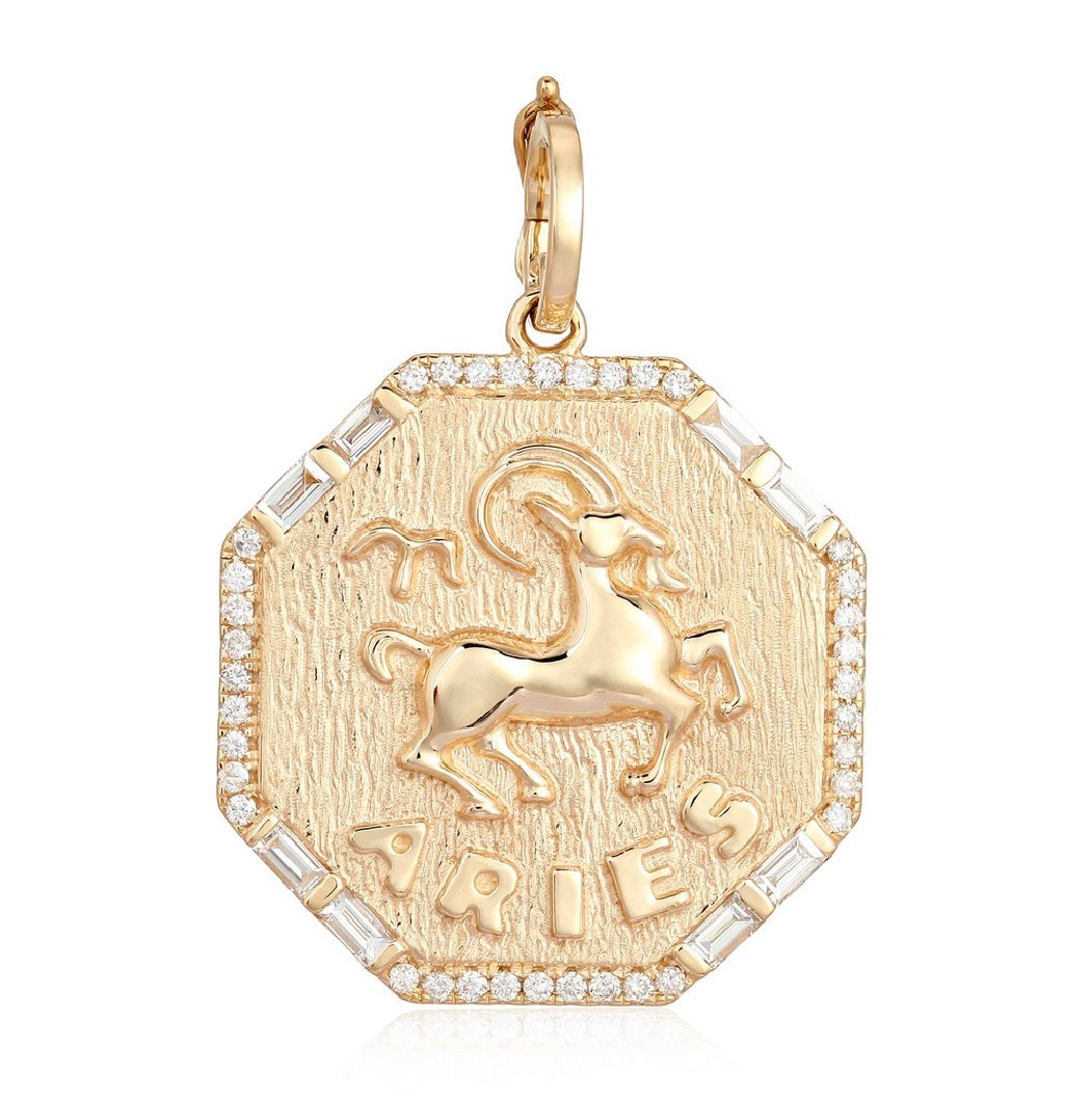Octagon Zodiac Charm