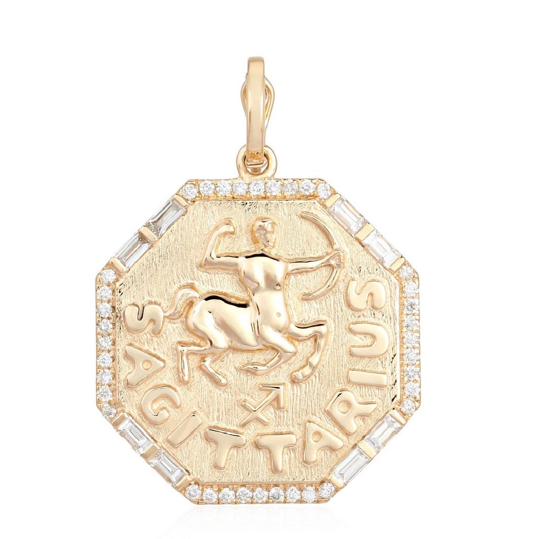 Octagon Zodiac Charm