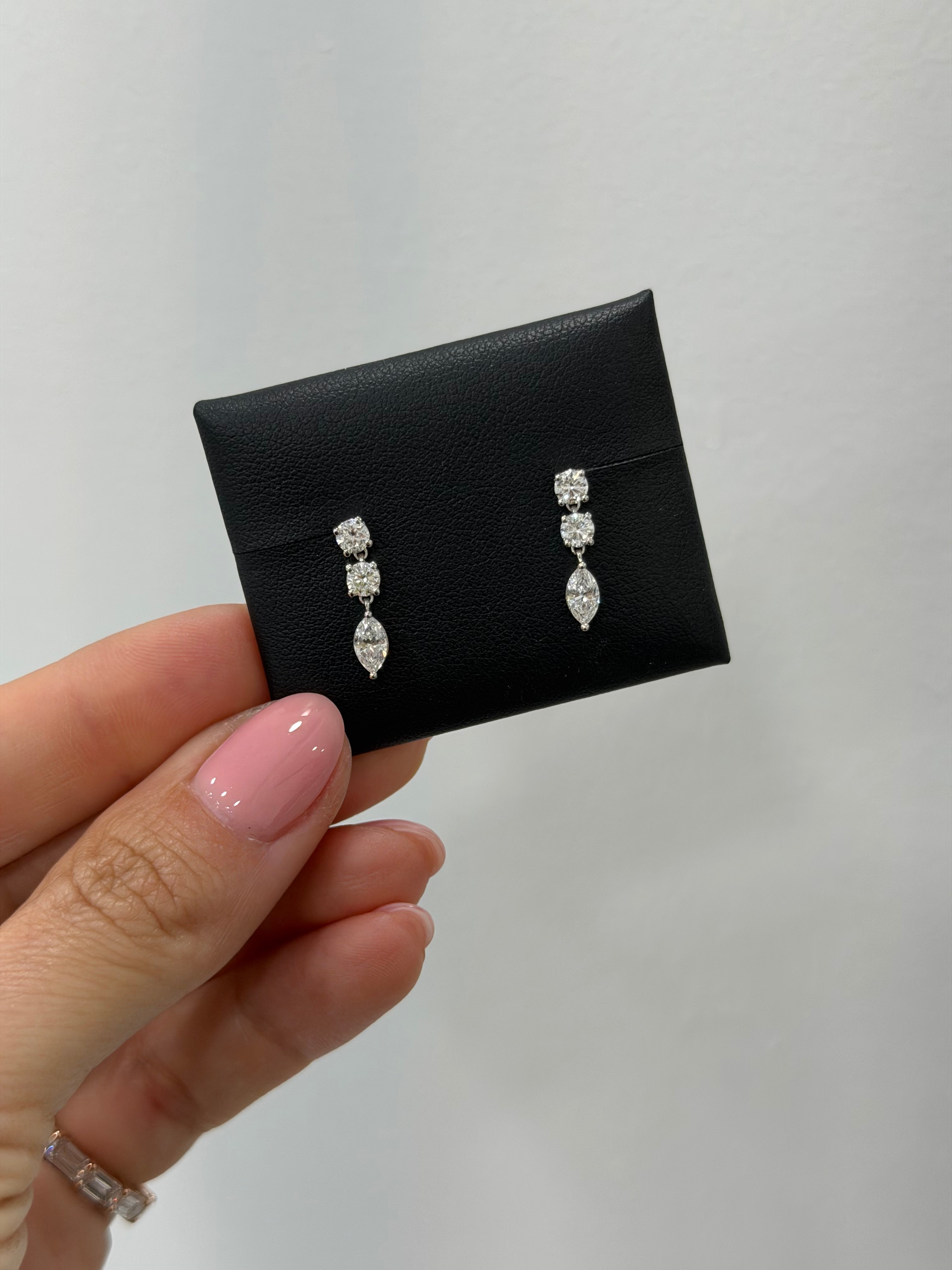 Grace Marquise Double Drop Stud
