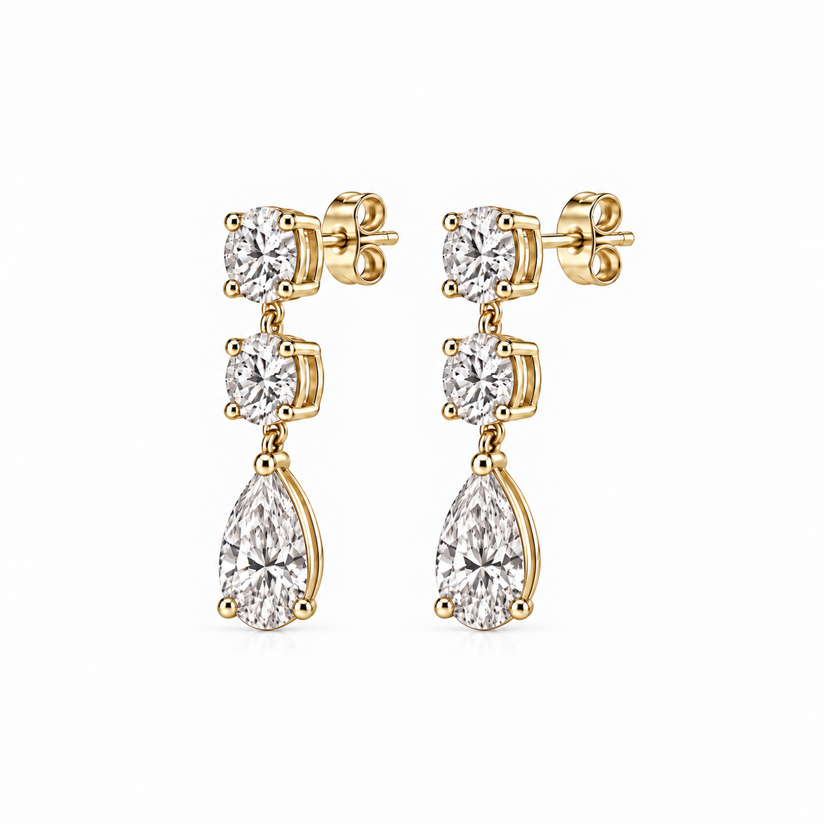 Grace Pear Double Drop Stud