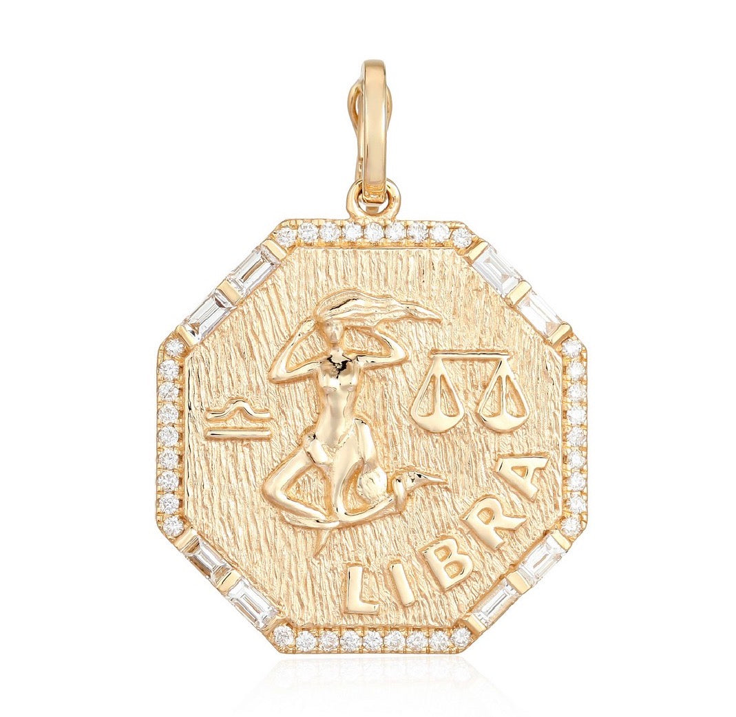 Octagon Zodiac Charm