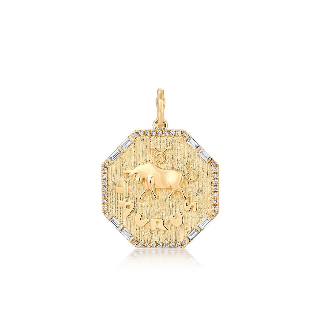 Octagon Zodiac Charm