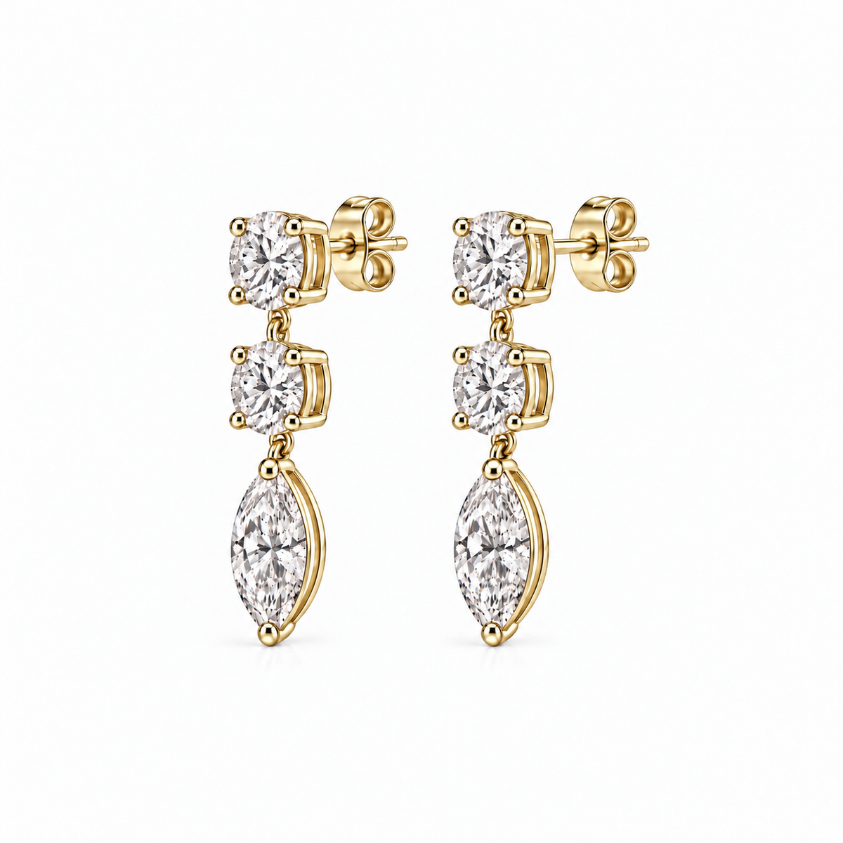 Grace Marquise Double Drop Stud