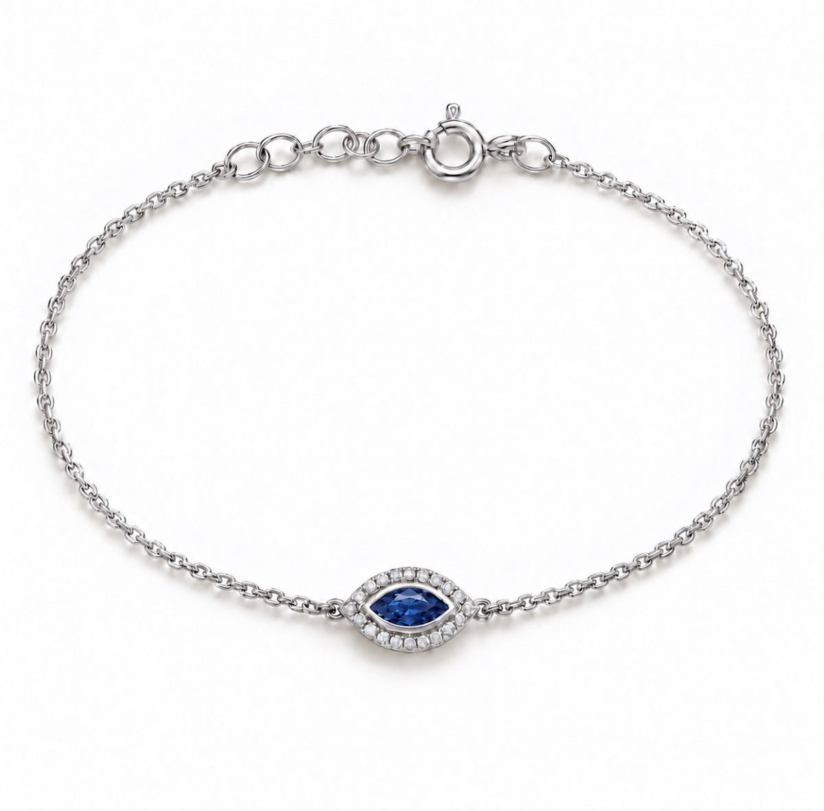 Gemstone Marquise Evil Eye Bracelet