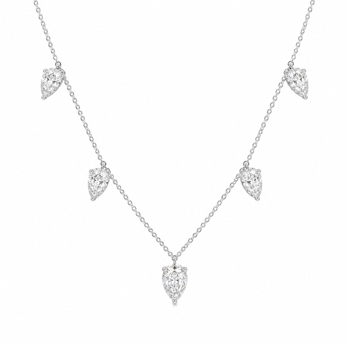 5 Drop Hanging Pear Necklace