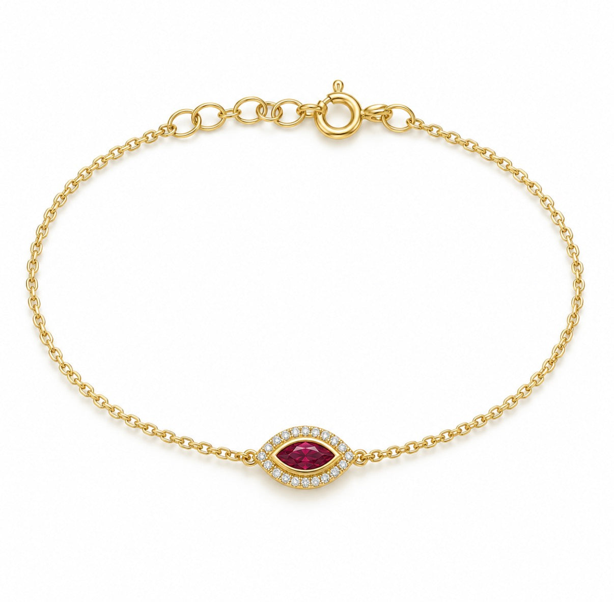 Gemstone Marquise Evil Eye Bracelet