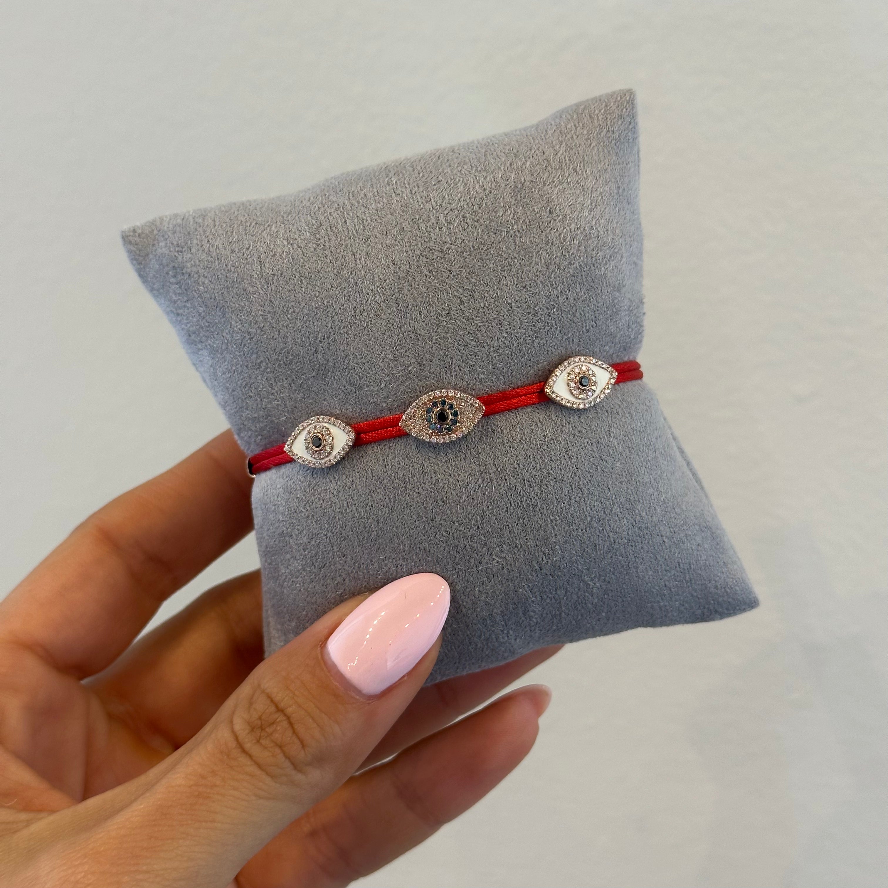 3 Eye Red String Bracelet