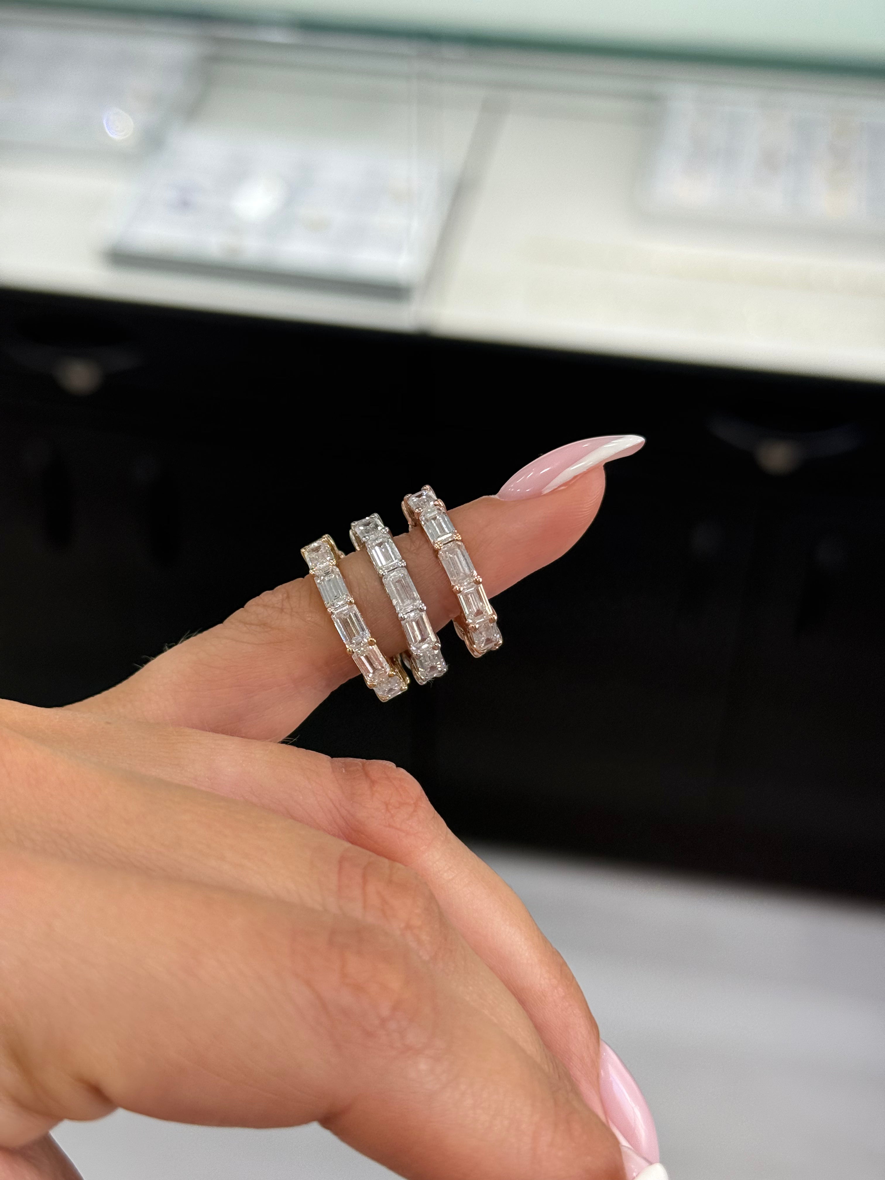 East To West Emerald Cut Eternity