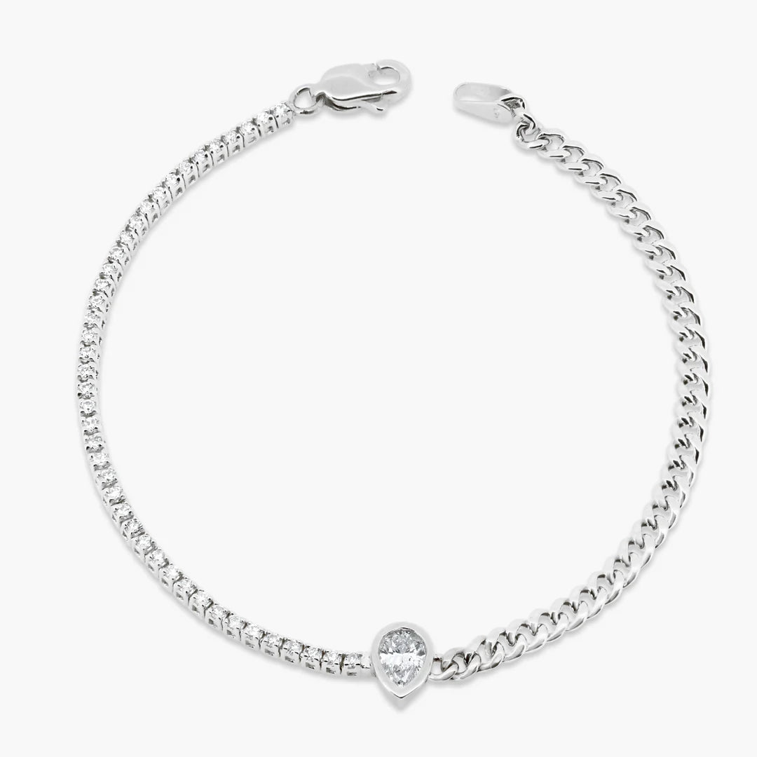 Half Cuban Half Tennis + Bezel Diamond