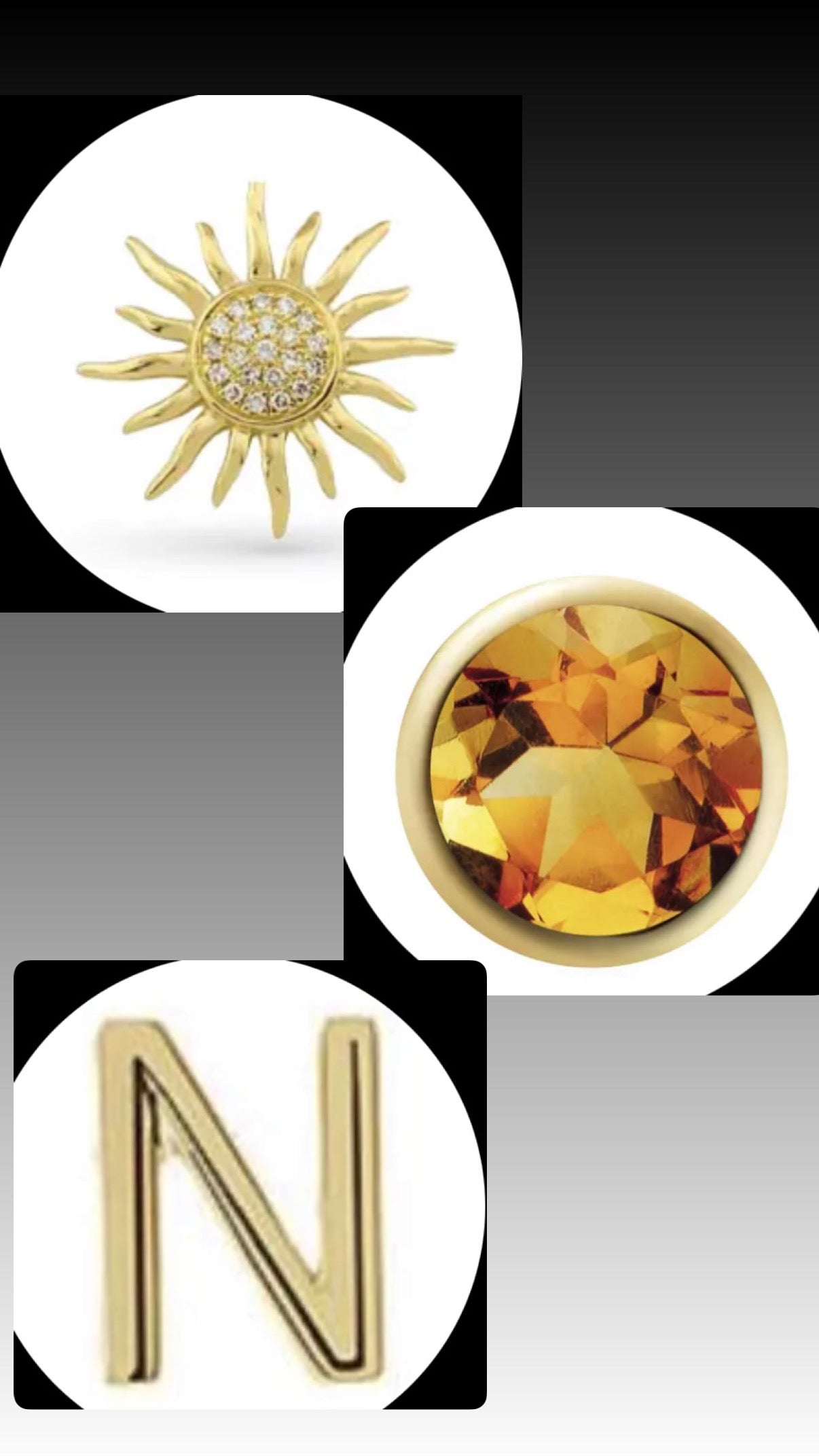 3 rose gold locket charms