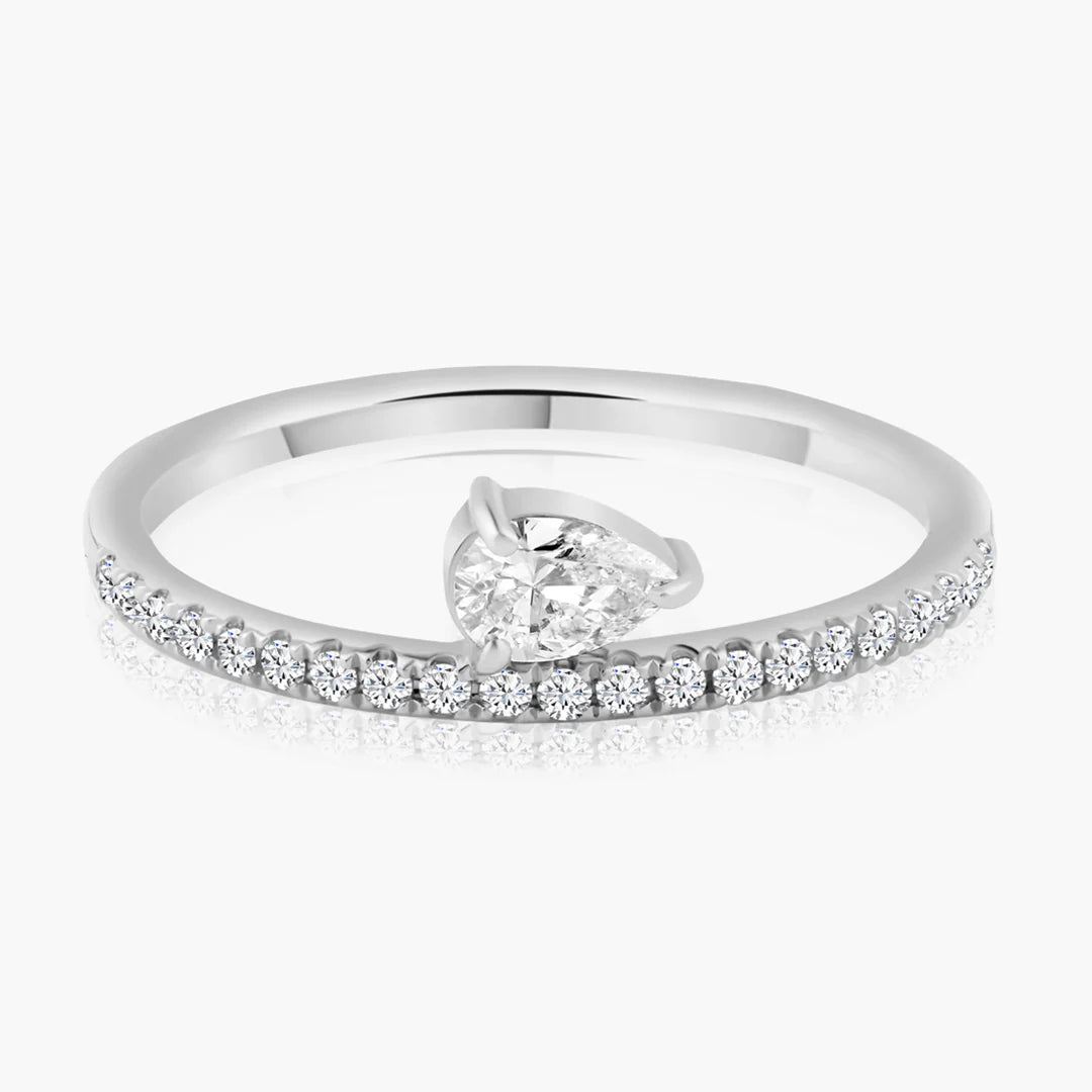 Pavé Band + Floating Diamond Ring