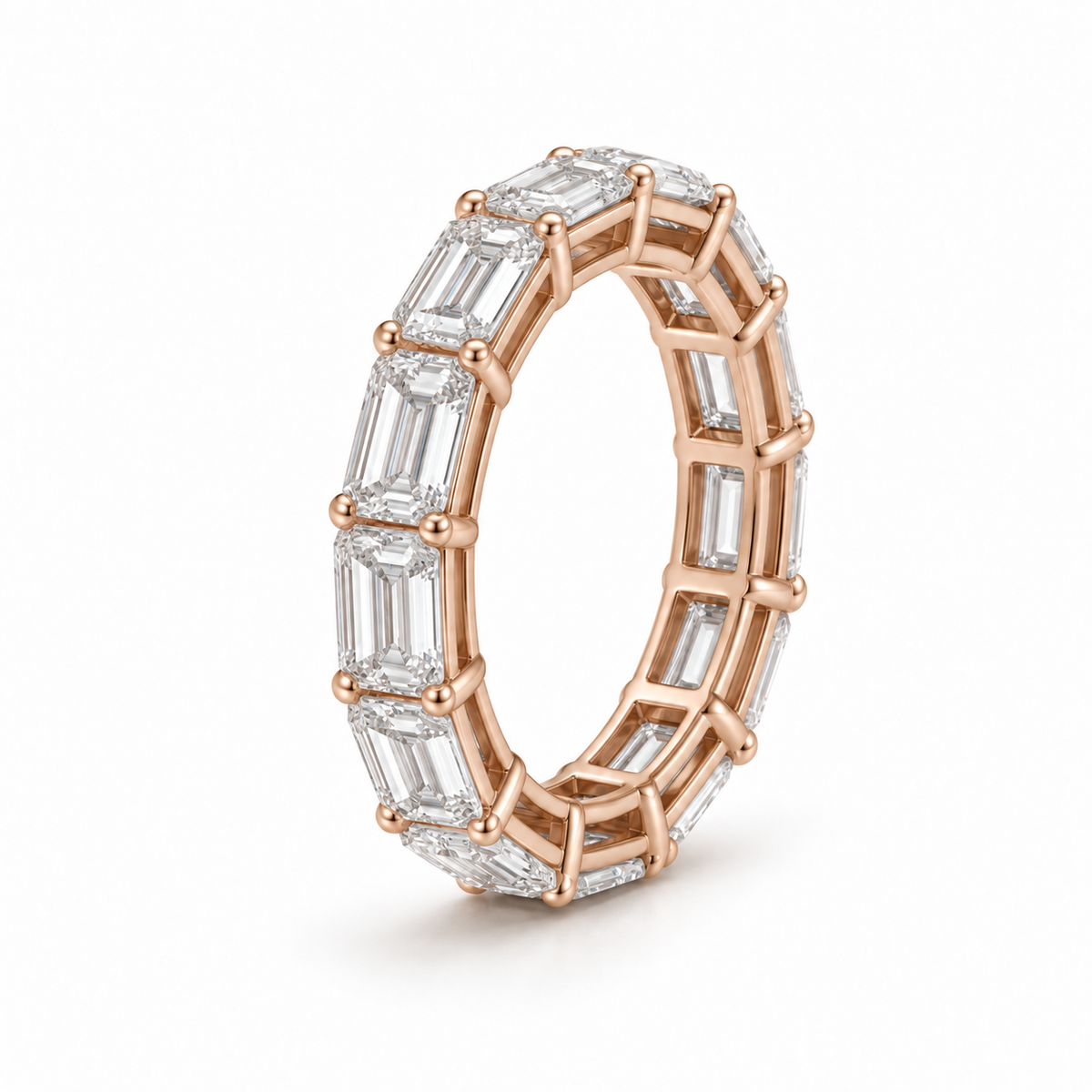 East To West Emerald Cut Eternity
