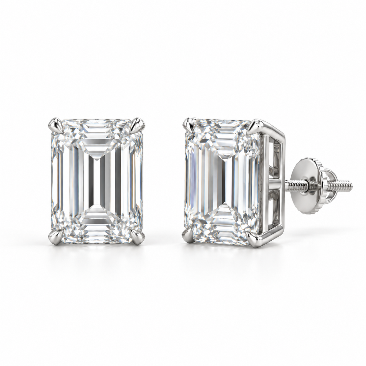 4ct Emerald Studs
