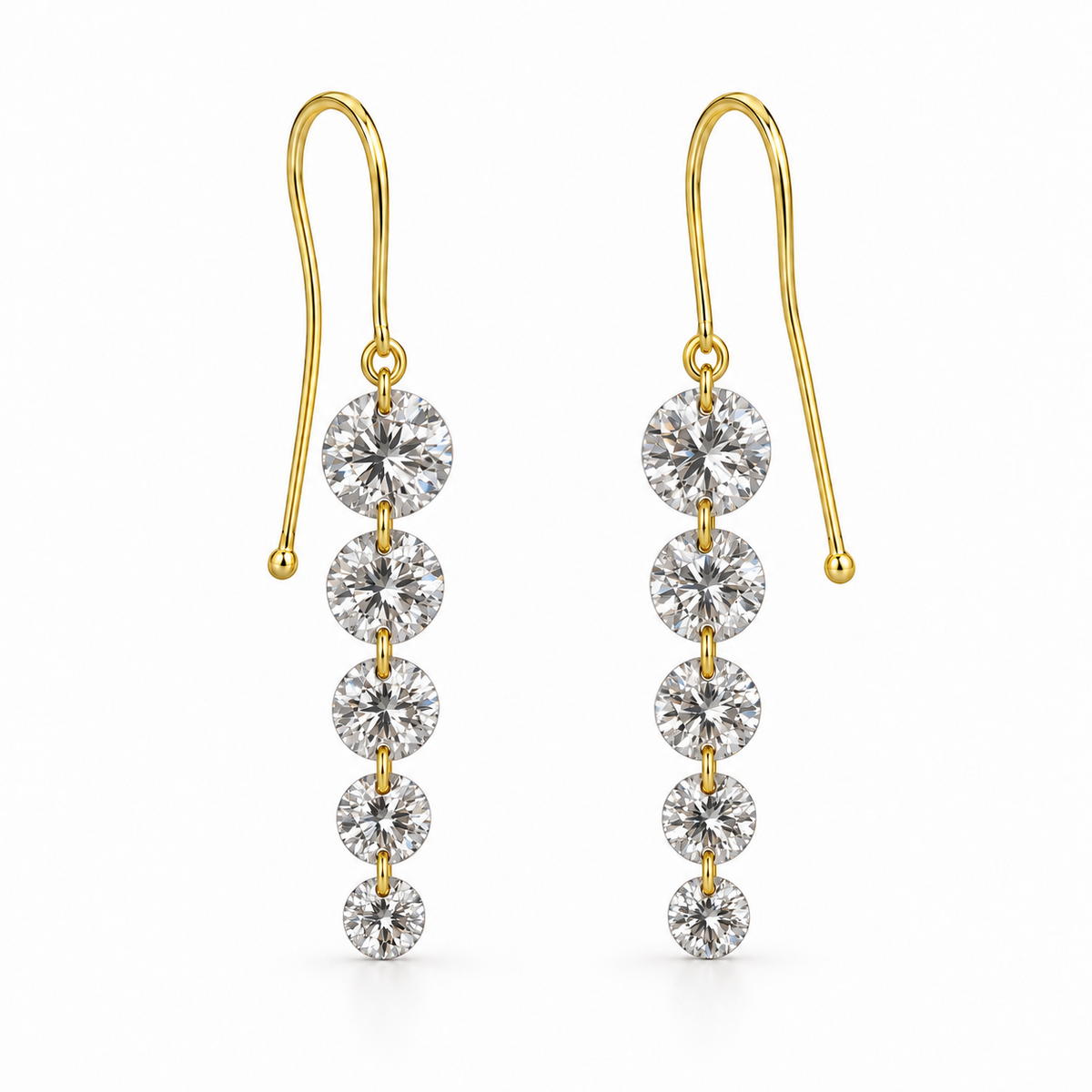 Gemma Lab Drilled Graduating Round Diamond Earrings