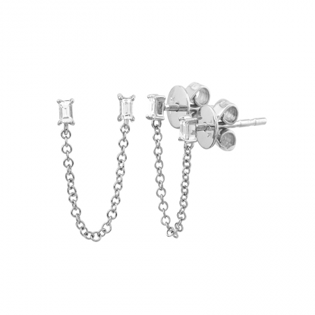 Chained Baguette Studs