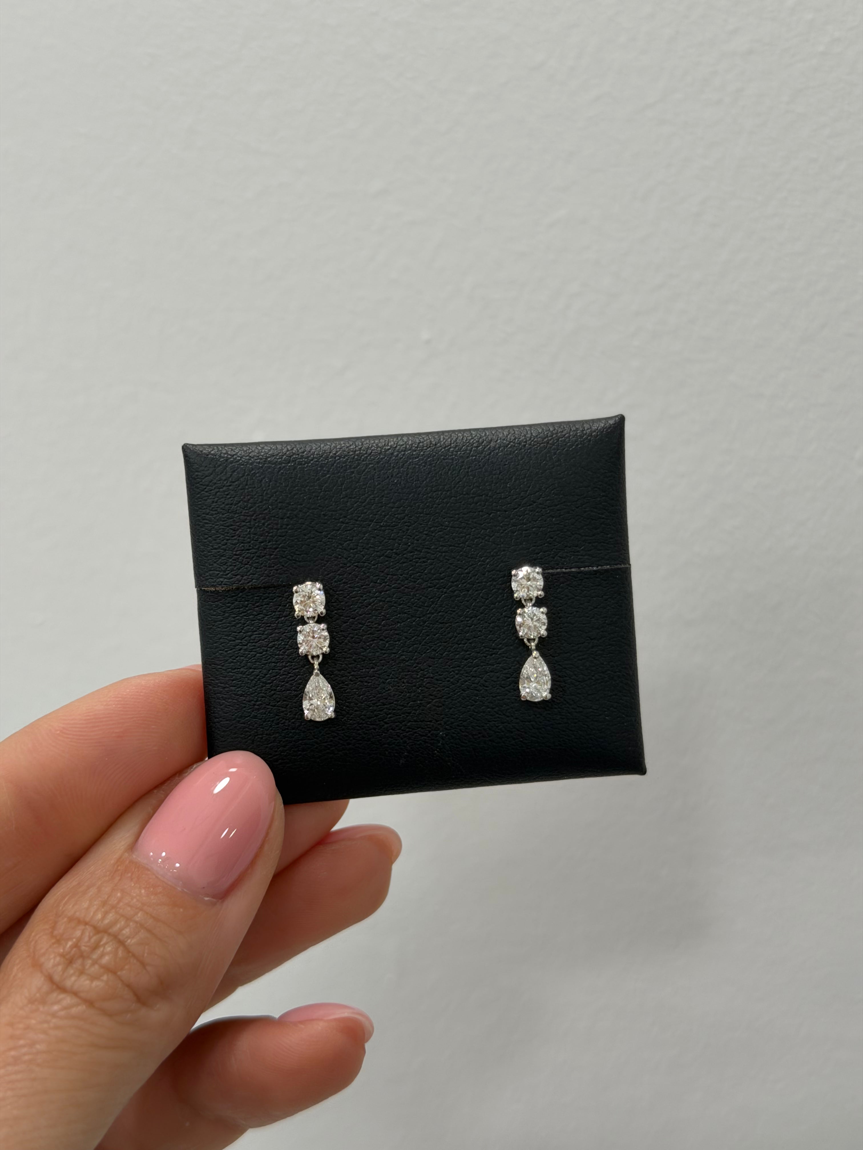 Grace Pear Double Drop Stud